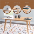 Linon Patty Mid Century Dining Table with Tapered Legs in Natural Brown Wood
