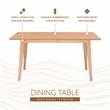 Linon Patty Mid Century Dining Table with Tapered Legs in Natural Brown Wood