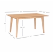 Linon Patty Mid Century Dining Table with Tapered Legs in Natural Brown Wood
