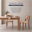 Linon Patty Set of 2 Dining Chairs Woven Seat Tapered Leg in Brown Finished Wood