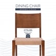 Linon Patty Set of 2 Dining Chairs Woven Seat Tapered Leg in Brown Finished Wood
