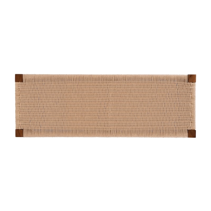 Linon Patty Rubberwood 2 Tone Bench Handwoven Rope Seat 18