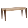 Linon Patty Rubberwood 2 Tone Bench Handwoven Rope Seat 18