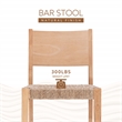 Linon Patty Rubberwood Barstools Handwoven Rope Seat Set of 2 in Natural Brown