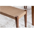 Linon Patty 6 Pce Wood Dining Set 4 Chairs and Bench with Woven Seats in Brown