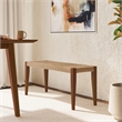 Linon Patty 6 Pce Wood Dining Set 4 Chairs and Bench with Woven Seats in Brown