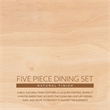 Linon Patty Five Piece Dining Set with Woven Seats in Natural Stained Wood