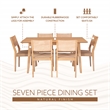 Linon Patty 7 Piece Dining Set with Woven Seats in Natural Brown Stained Wood
