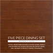 Linon Patty 5 Piece Dining Set with Woven Seats in Warm Brown Stained Rubberwood