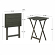 Linon Lisbon Five Piece Plank-Style Top Tray Table Set in Rustic Gray Wash Wood