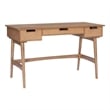 Linon Luca Desk 3 Drawers with Woven Rattan Panels in Natural Wood