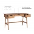 Linon Luca Desk 3 Drawers with Woven Rattan Panels in Natural Wood
