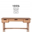 Linon Luca Desk 3 Drawers with Woven Rattan Panels in Natural Wood