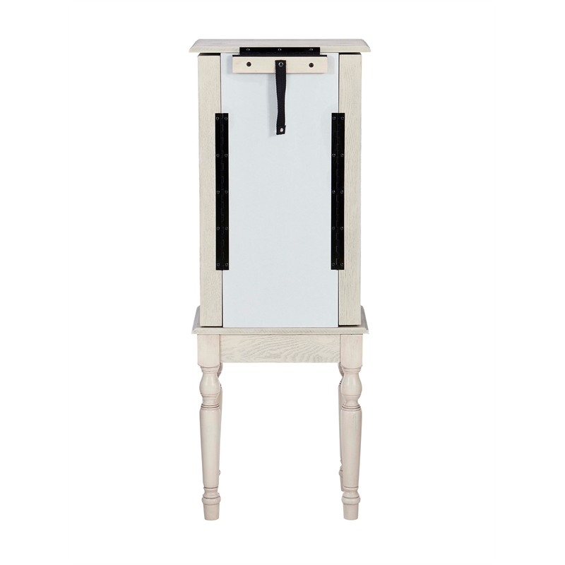 Linon Esther Wood Jewelry Armoire in Off White