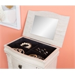 Linon Azalea Jewelry Armoire 4 Drawers Top and Side Storage in Off White Wood