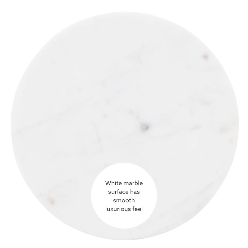 Linon Atlee White Marble 10.5
