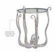 Linon Olivia Octopus Aluminum and Glass Table in Silver