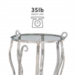Linon Olivia Octopus Aluminum and Glass Table in Silver