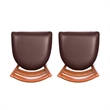 Linon Lassiter Set of 2 Side Chairs Faux Leather Seat Steel Frame in Honey Brown