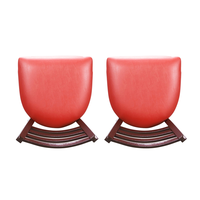 Linon Lassiter Set of 2 Side Chairs Faux Leather Seat Antique Bronze Steel Frame