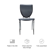 Linon Faris Set of 2 Steel Framed Stacking Side Chairs in Black Faux Leather