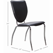 Linon Faris Set of 2 Steel Framed Stacking Side Chairs in Black Faux Leather