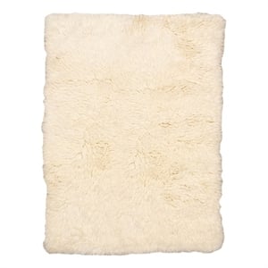 Linon Flokati 5A Shag Wool 72&quot x 108&quot Rug in Natural