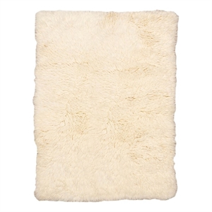 Linon Flokati 5A Shag Wool 108&quot x 144&quot Rug in Natural