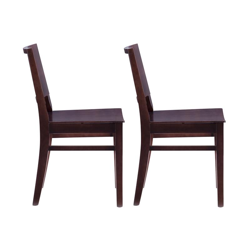 Linon Burke Solid Beechwood Commercial Grade Set of Two Side Chairs in Espresso