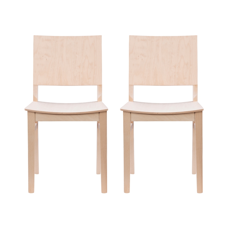 Linon Burke Commercial Grade Set of Two Armless Side Chairs in Unfinished Wood