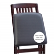 Linon Triena Set of 2 Folding Chairs with Brown Faux Leather Seat in Merlot Wood