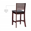 Linon Triena Wood Ladder Back Faux Leather Seat 25