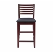 Linon Triena Wood Ladder Back Faux Leather Seat 25