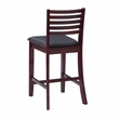 Linon Triena Wood Ladder Back Faux Leather Seat 25