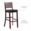 Linon Triena Ladder Back Faux Leather Seat 31