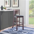 Linon Triena Ladder Back Faux Leather Seat 31