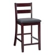 Linon Triena Soho Ladder Back Faux Leather Seat 25
