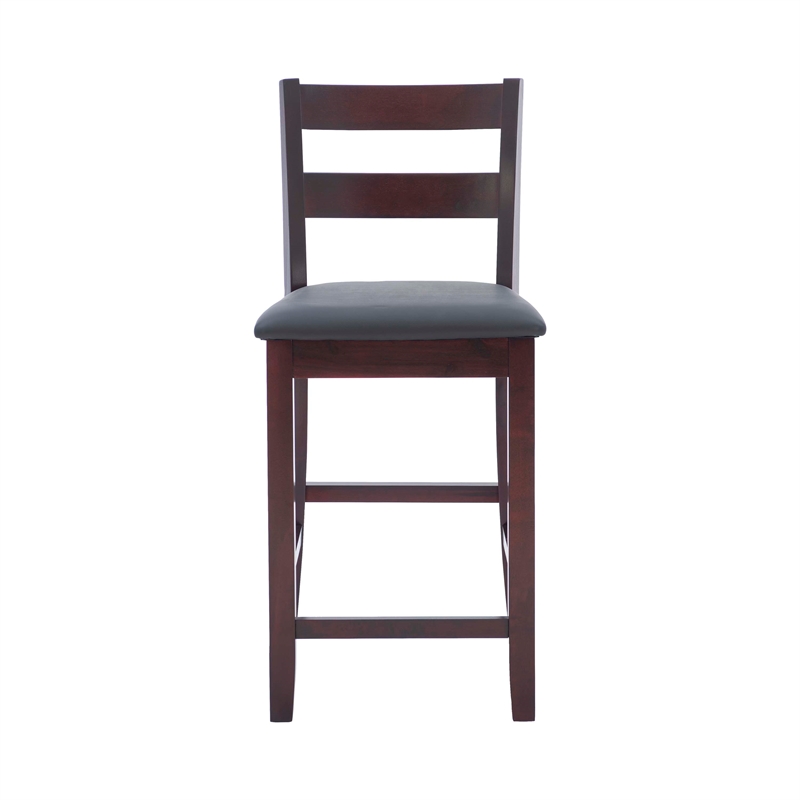 Linon Triena Soho Ladder Back Faux Leather Seat 25