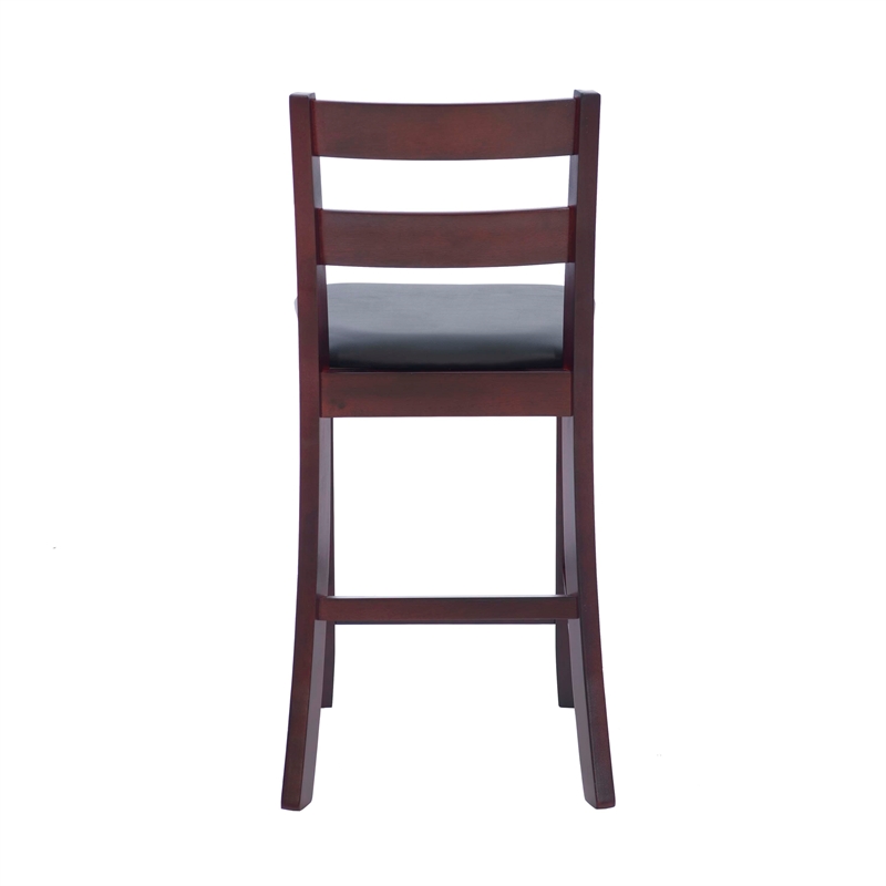 Linon Triena Soho Ladder Back Faux Leather Seat 25