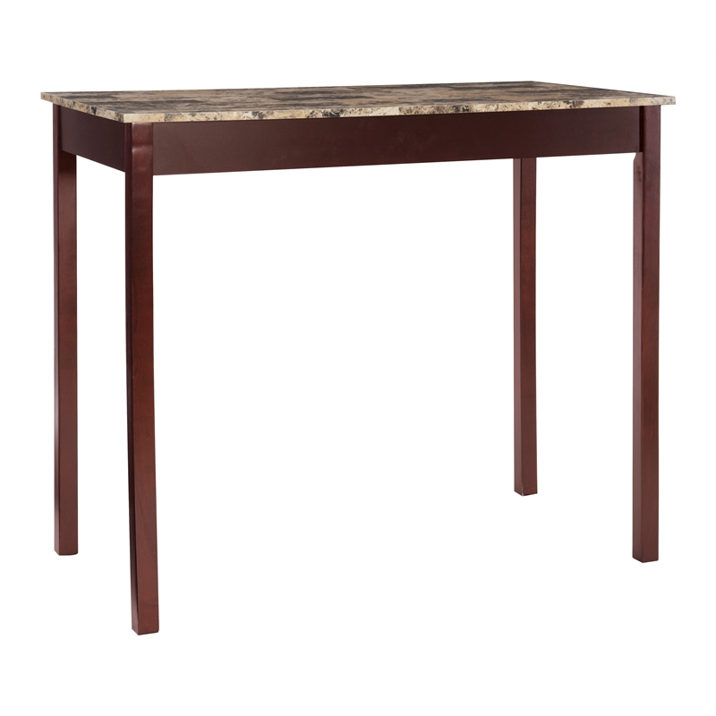 Linon Tifton Three Piece Wood Tavern Dining Set Backless Stools in Espresso