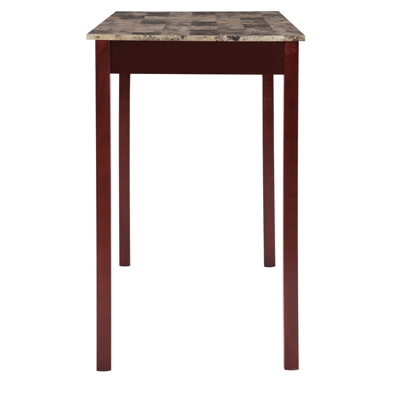 Linon Tifton Three Piece Wood Tavern Dining Set Backless Stools in Espresso