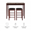 Linon Tifton Three Piece Wood Tavern Dining Set Backless Stools in Espresso