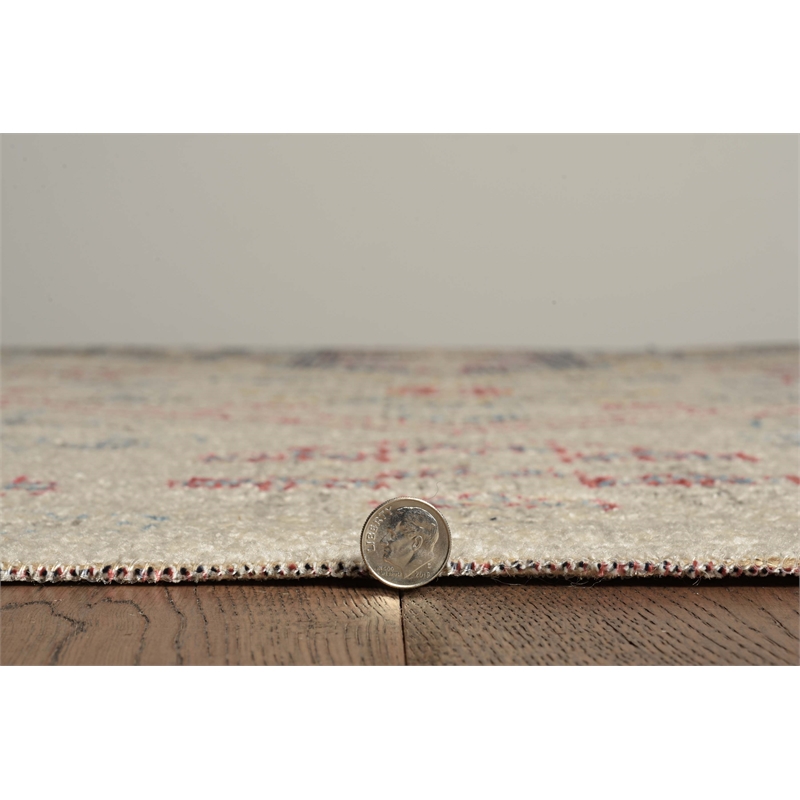 Linon Great Zero Rollins Machine Made Polyester 2'x3' Rug in Ivory