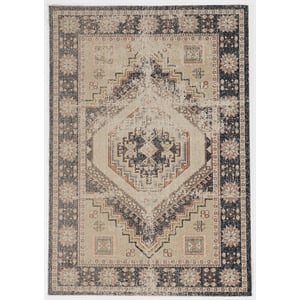 Linon Great Zero Stiles Machine Made Polyester 3'x5' Rug in Ivory
