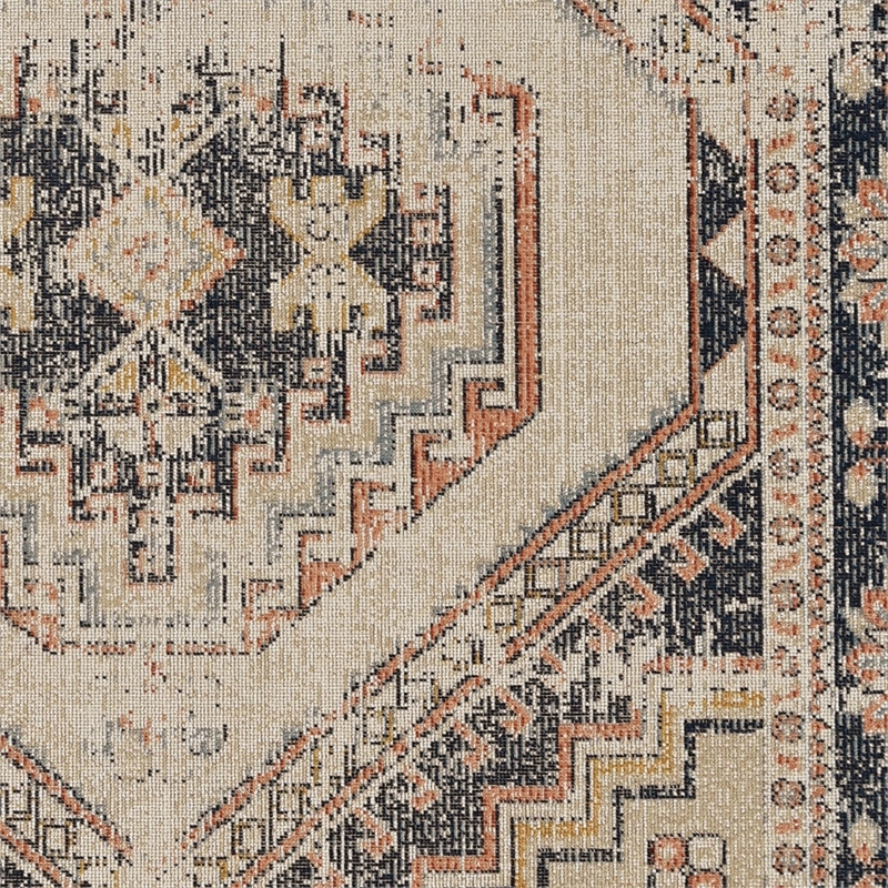 Linon Great Zero Stiles Machine Made Polyester 3'x5' Rug in Ivory