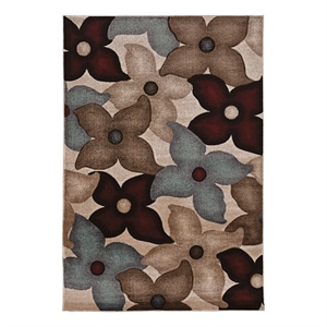 Linon Miso Shea Machine Made Polypropylene 8'x10'4&quot Rug in Garnet Red