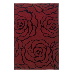 Linon Miso Mimi Machine Made Polypropylene 8'x10'4&quot Rug in Garnet Red