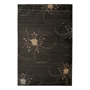 Linon Miso Hanna Machine Made Polypropylene 5'x7'6&quot Rug in Gray