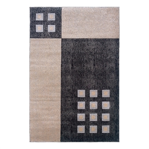 Linon Miso Wallace Machine Made Polypropylene 5'x7'6&quot Rug in Black
