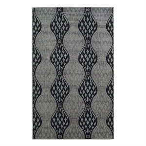 Linon Miso Mylon Machine Made Polypropylene 5'x7'6&quot Rug in Black